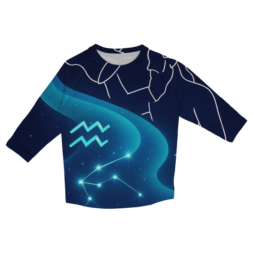 Aquarius Cosmic Water Flow custom 3/4 sleeve shirts
