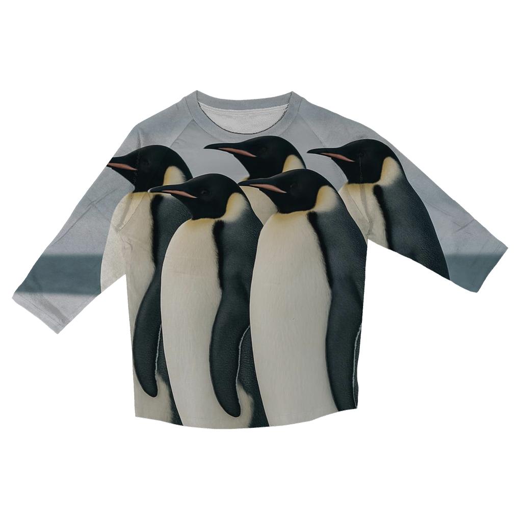 Emperor Penguins On The Ice Shelf casual three quarter sleeve shirts