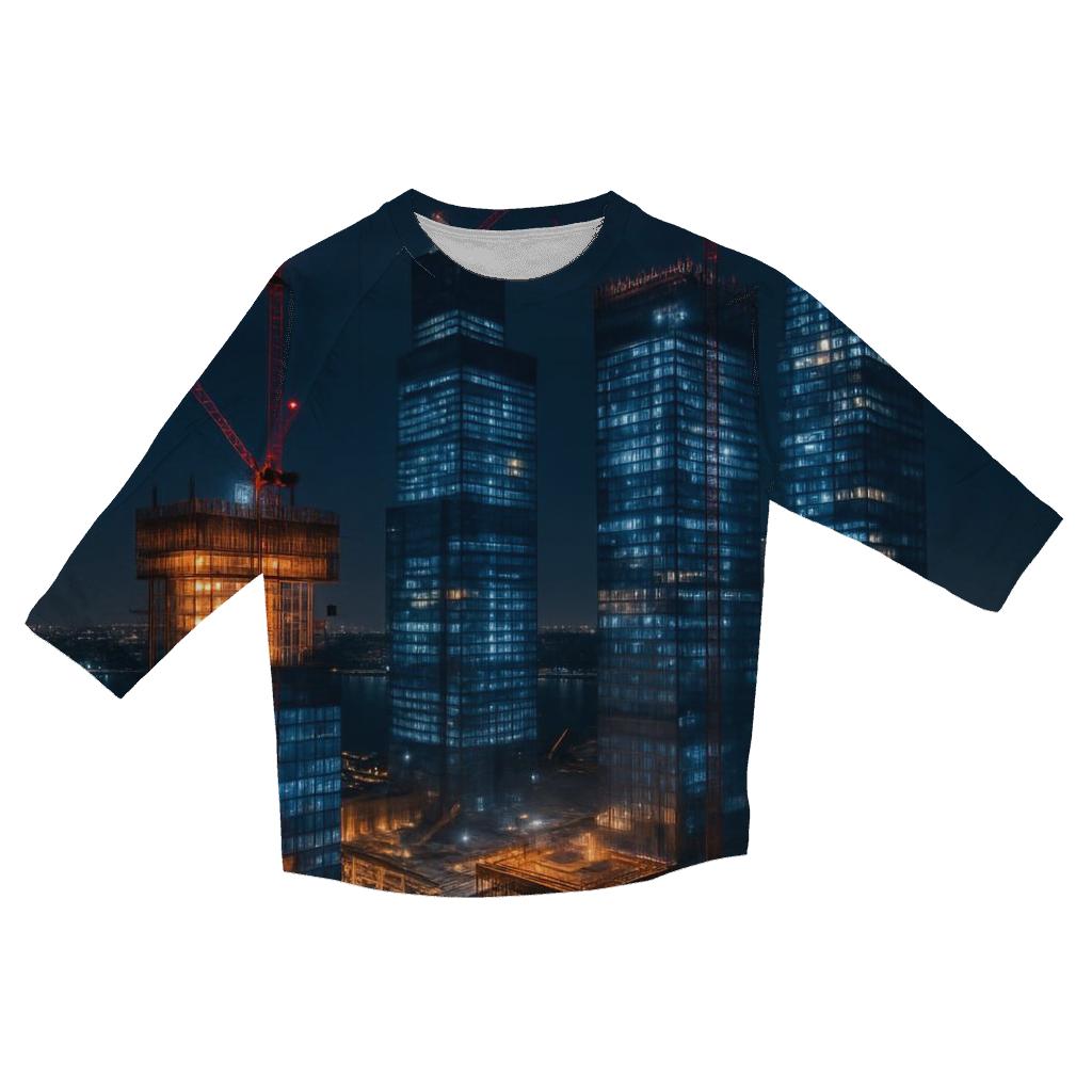 Nocturnal Construction Above Hudson Yards custom 3/4 sleeve shirts