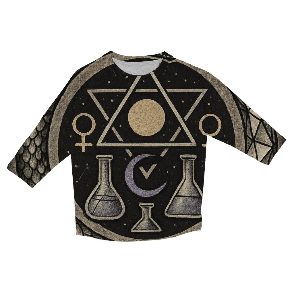Astral Alchemy Ouroboros casual three quarter sleeve shirts