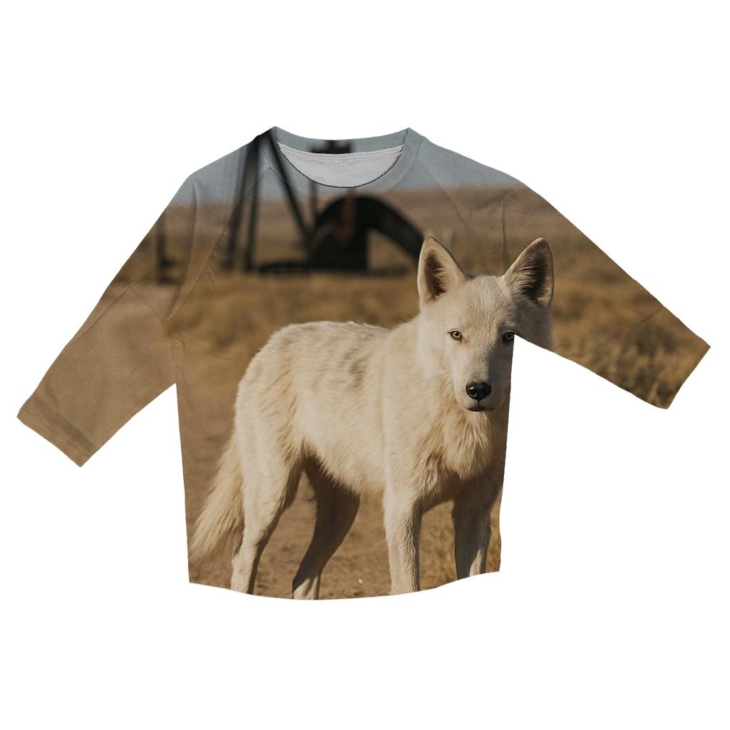 Desert Steppe Wolf At Oil Well Pad personalized 3/4 sleeve tees
