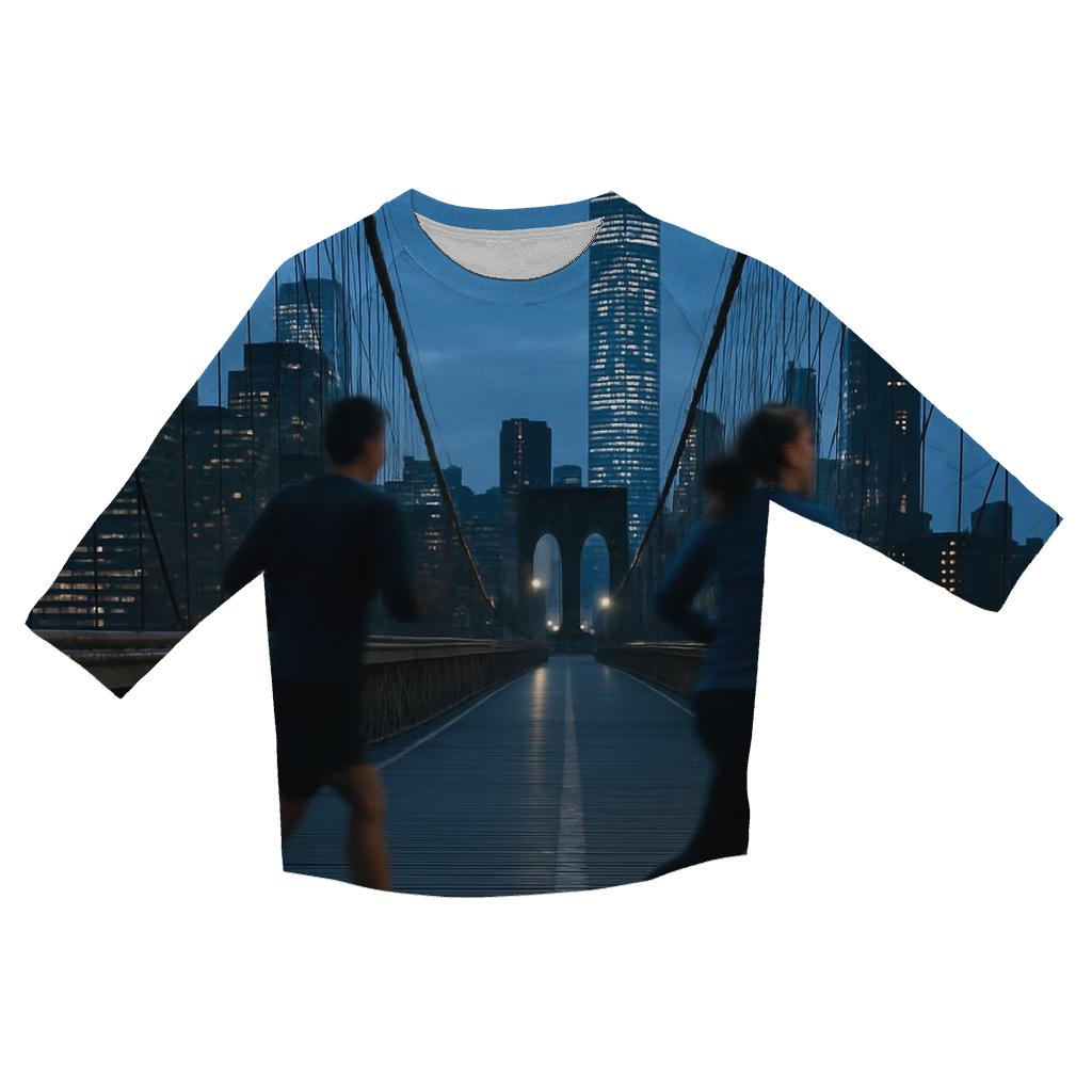 Brooklyn Bridge Joggers At Blue Hour casual three quarter sleeve shirts