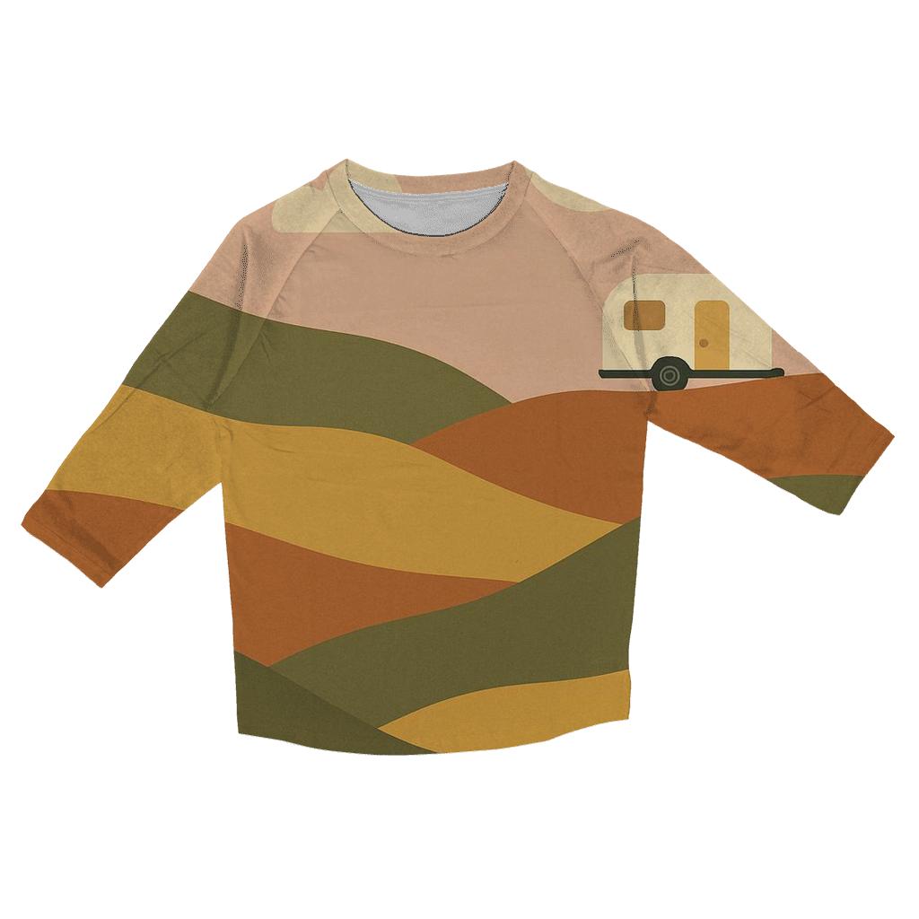 Hillside Caravan Escape printed three quarter sleeve shirts