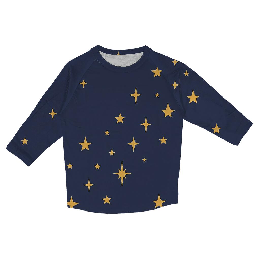 Gilded Nativity Star Path trendy 3/4 sleeve tops