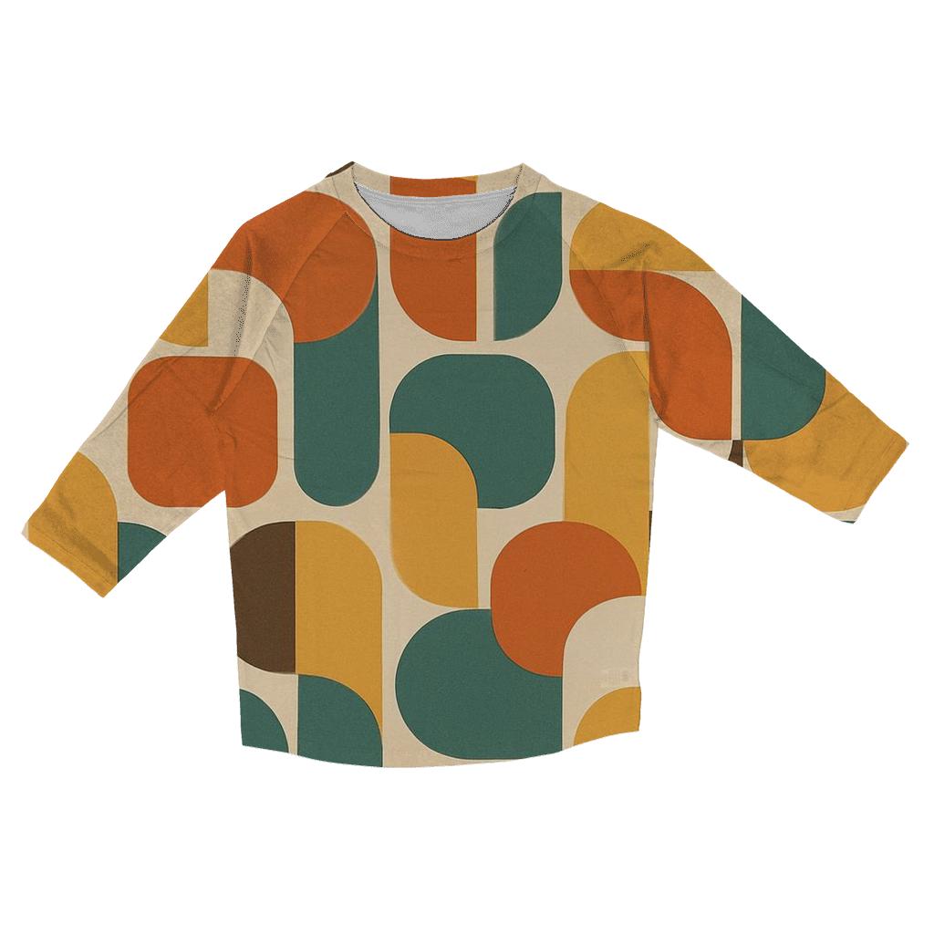 Modular Geo Retro Tiles stylish quarter sleeve tops