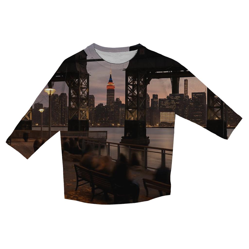 Autumn Evening From Gantry Plaza State Park trendy 3/4 sleeve tops