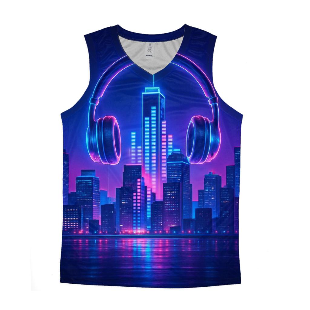 Neon Skyline Soundtrack custom tank tops