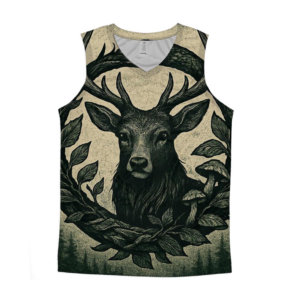 Forest Spirit Ouroboros Stag casual summer tank tops