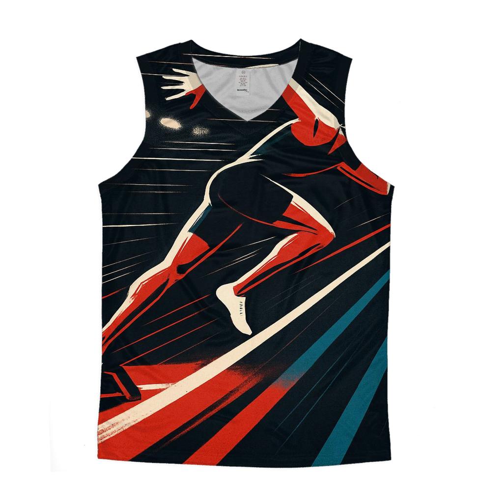 Futuristic Sprint Track Lines casual summer tank tops