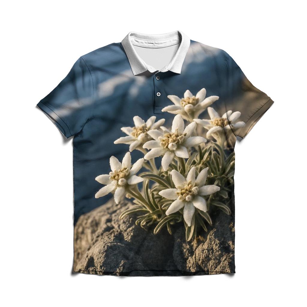 Alpine Edelweiss At Glacier Edge branded logo polo shirts