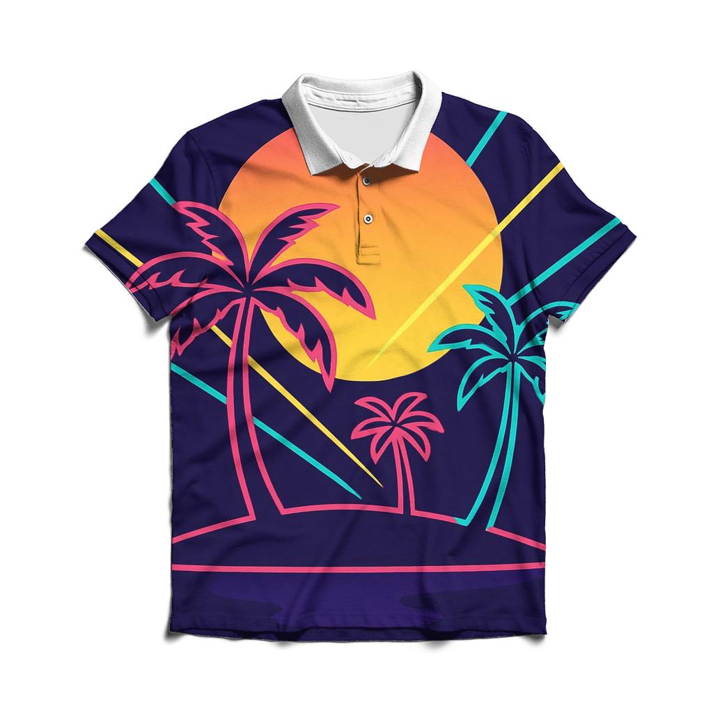 Laser Palm Mirage stylish collar polo tees