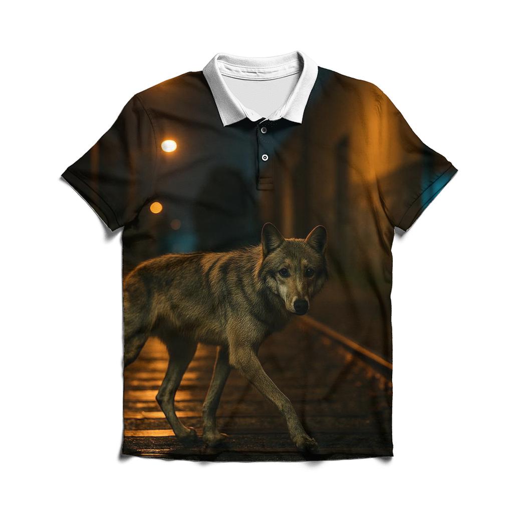 Urban Rail Corridor Wolf Crossing personalized polo shirts