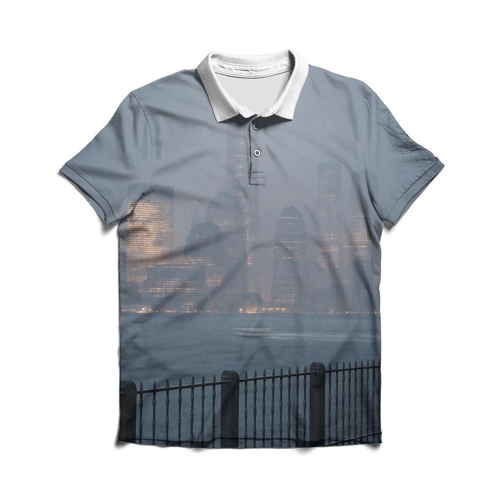 Winter Storm Rolling Toward Lower Manhattan embroidered polo tops