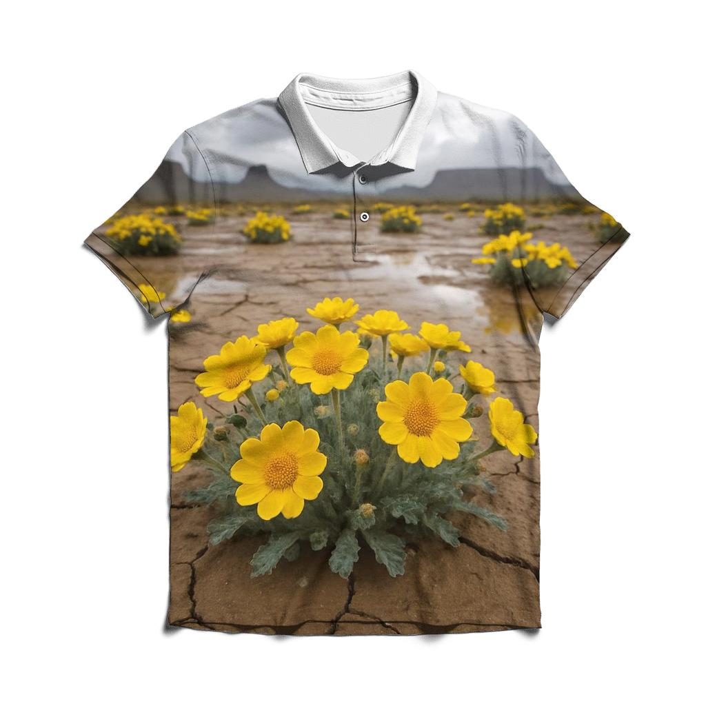 Desert Marigolds After Rare Rain stylish collar polo tees
