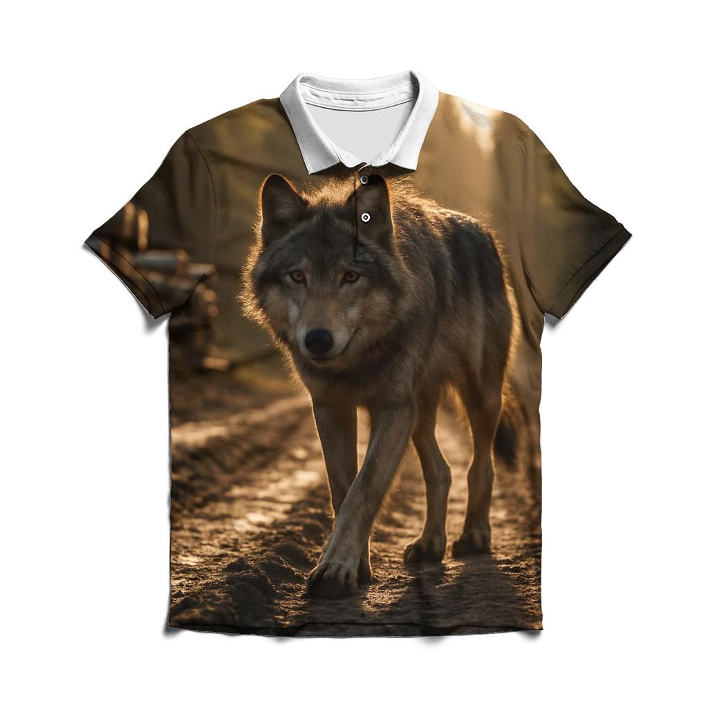 Forest Logging Road Encounter stylish collar polo tees