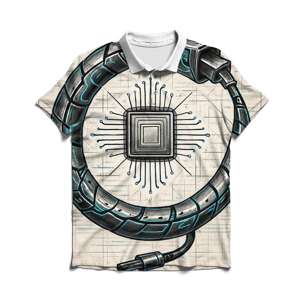 Cyber Circuit Ouroboros casual sports polo shirts