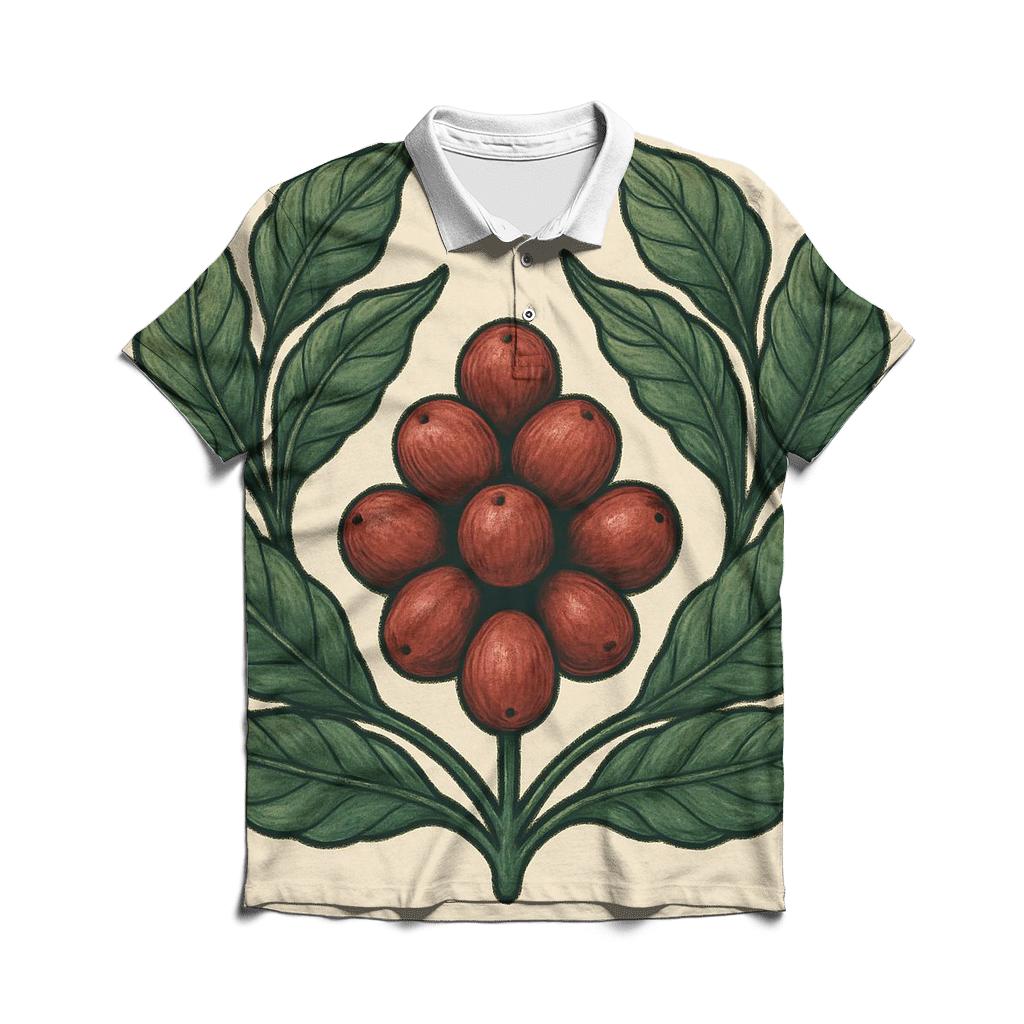 Leaf And Cherry Crest premium cotton polo shirts