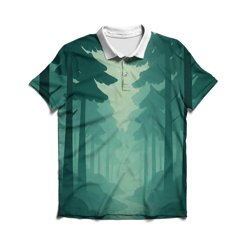 Silent Forest Sanctuary embroidered polo tops