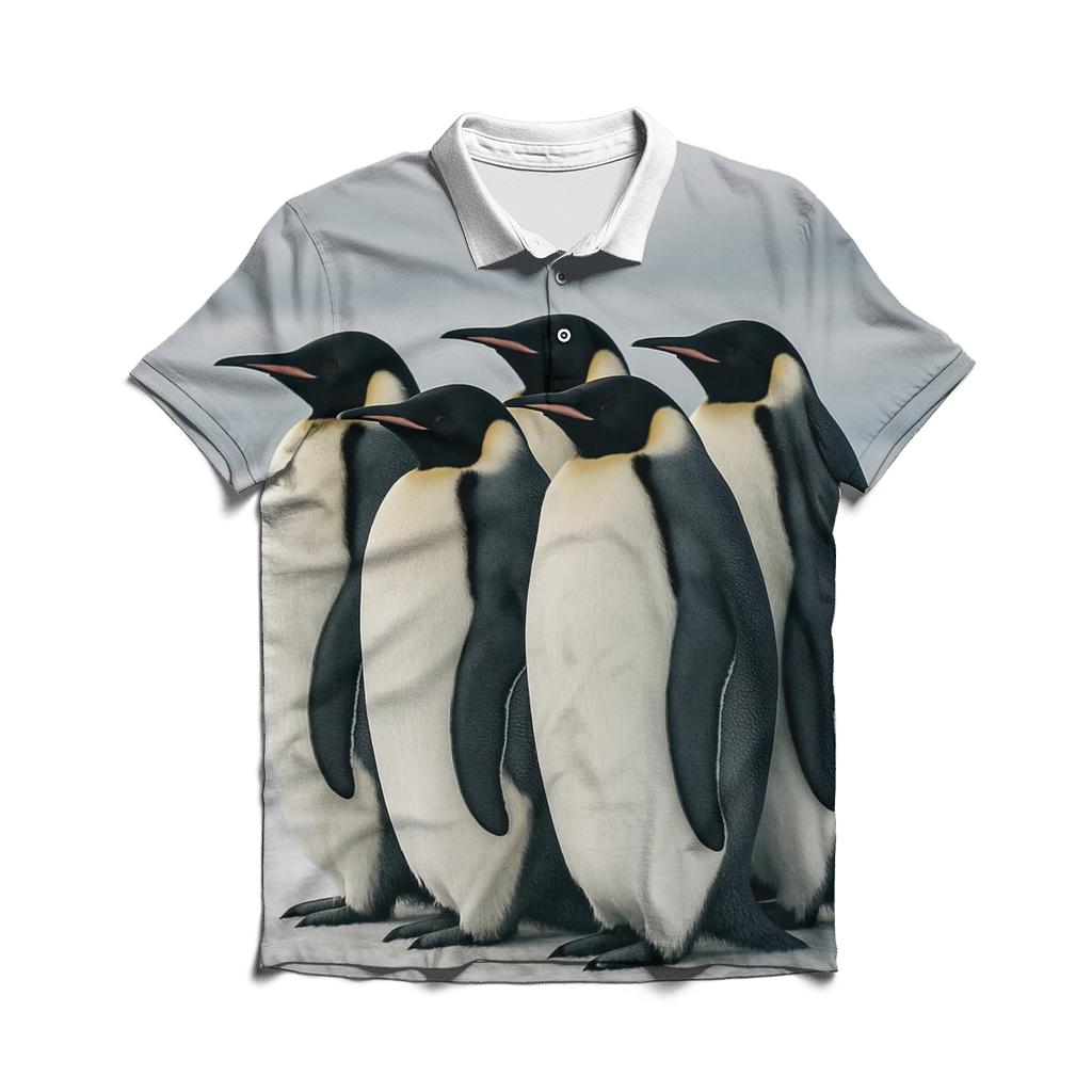 Emperor Penguins On The Ice Shelf casual sports polo shirts