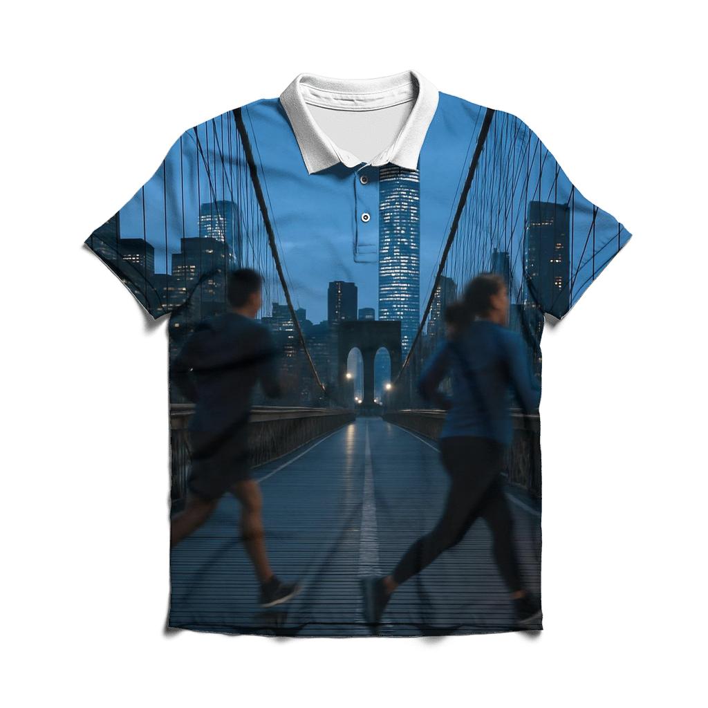 Brooklyn Bridge Joggers At Blue Hour designer slim fit polos