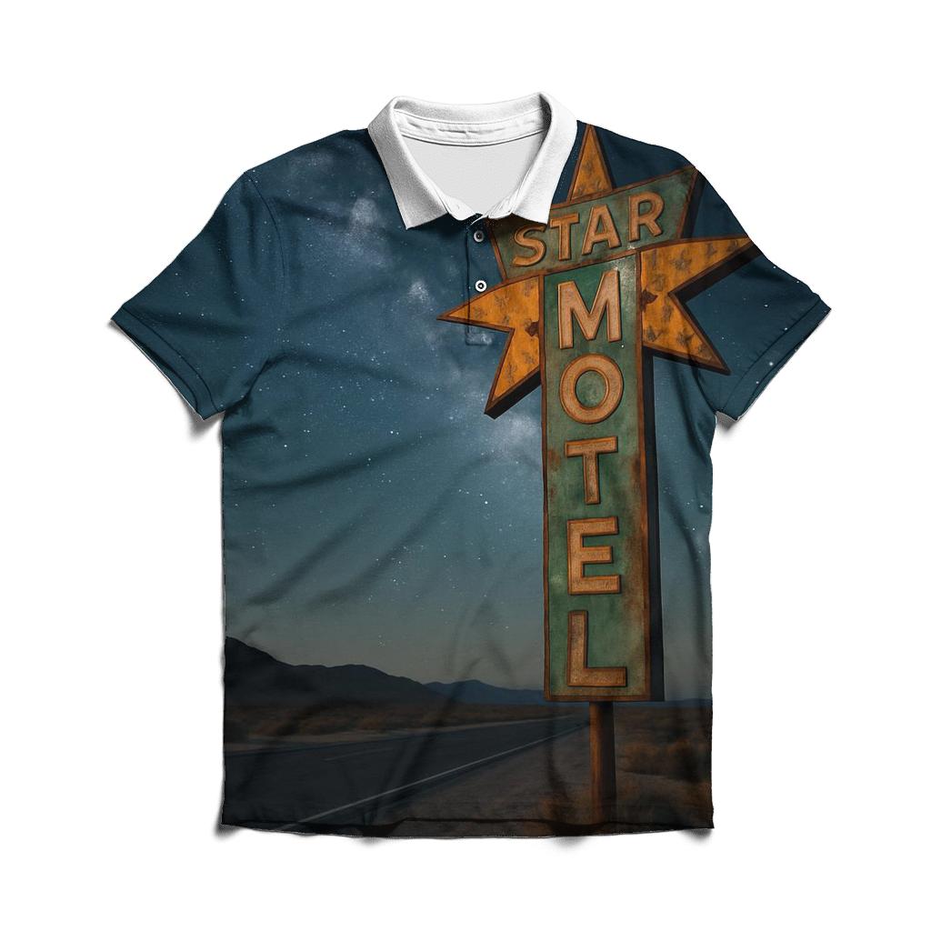 Celestial Motel Roadside Sign classic pique polos