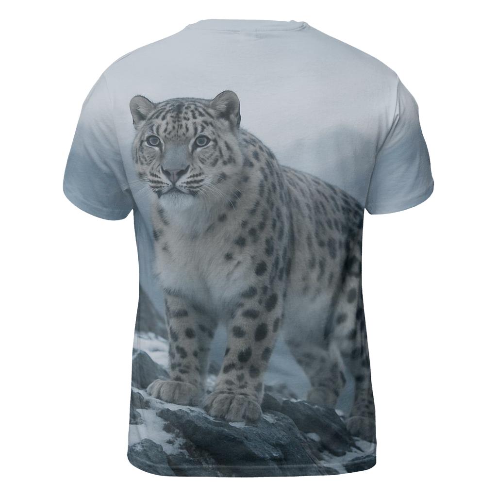 Snow Leopard On The Ridge designer pattern shirts