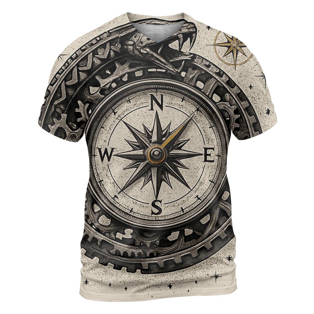 Clockwork Ouroboros Compass custom all-over print shirts
