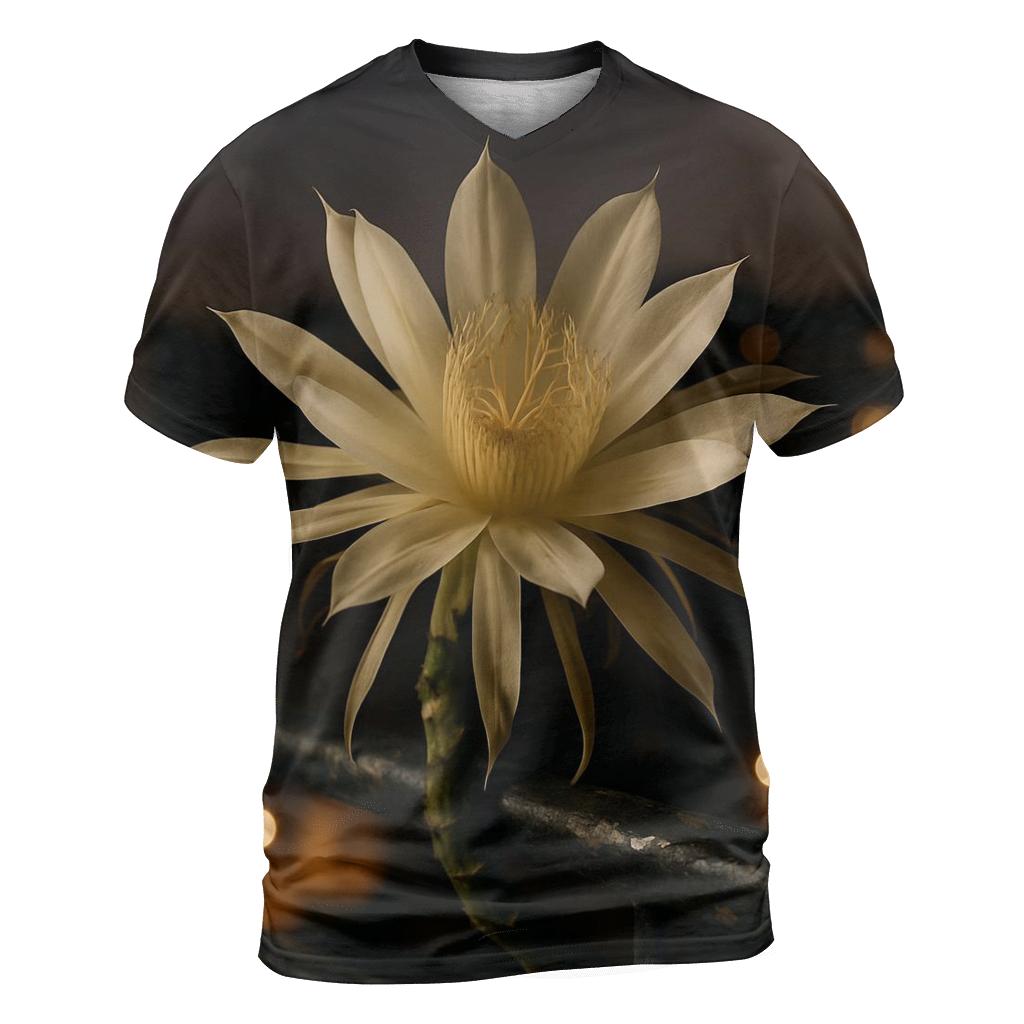 Night Blooming Cereus On Balcony Rail artistic all-over print tops