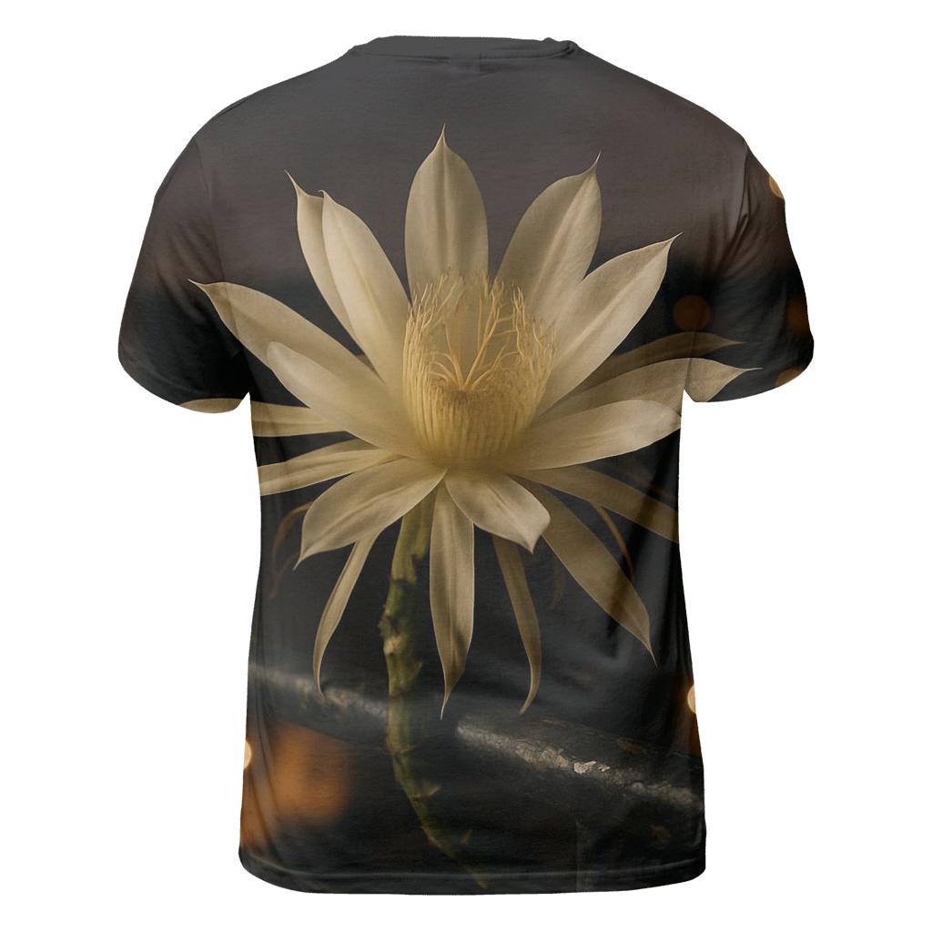 Night Blooming Cereus On Balcony Rail artistic all-over print tops