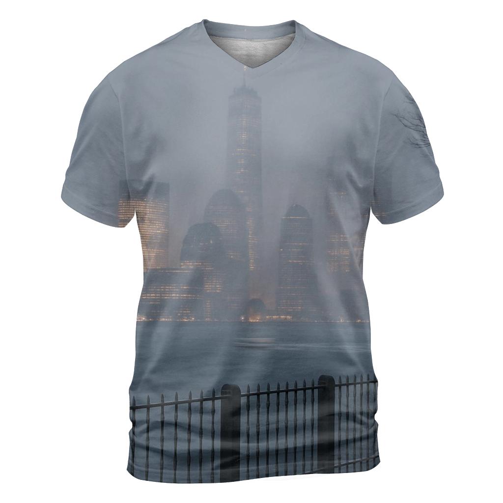 Winter Storm Rolling Toward Lower Manhattan creative print fashion shirts