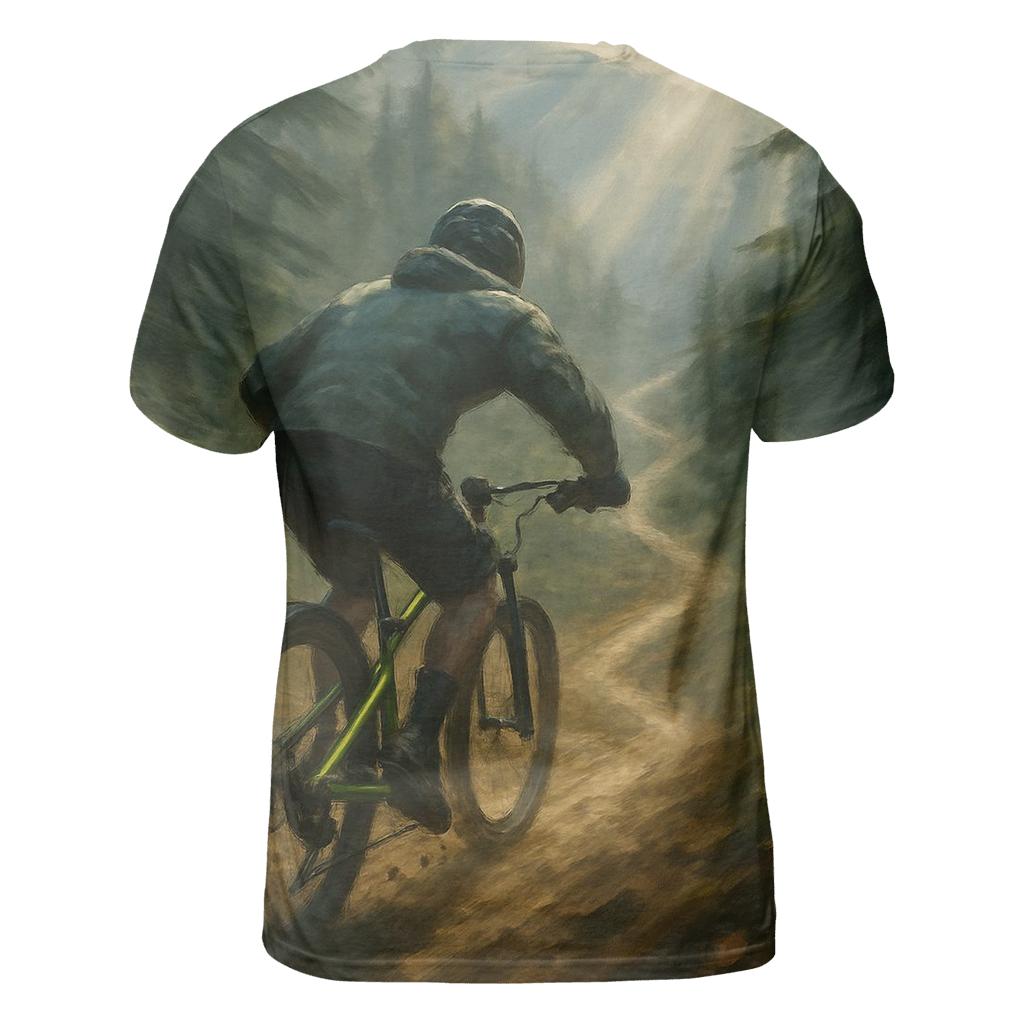Mountain Bike Forest Descent statement graphic shirts