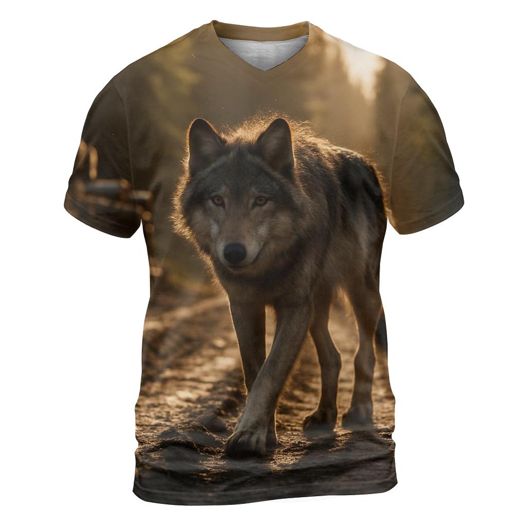 Forest Logging Road Encounter artistic all-over print tops