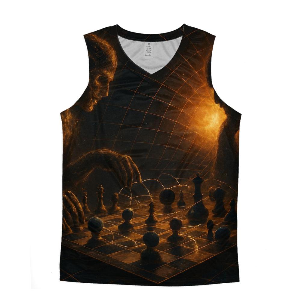 Chaotic Chess Of The Cosmos cotton sleeveless tops