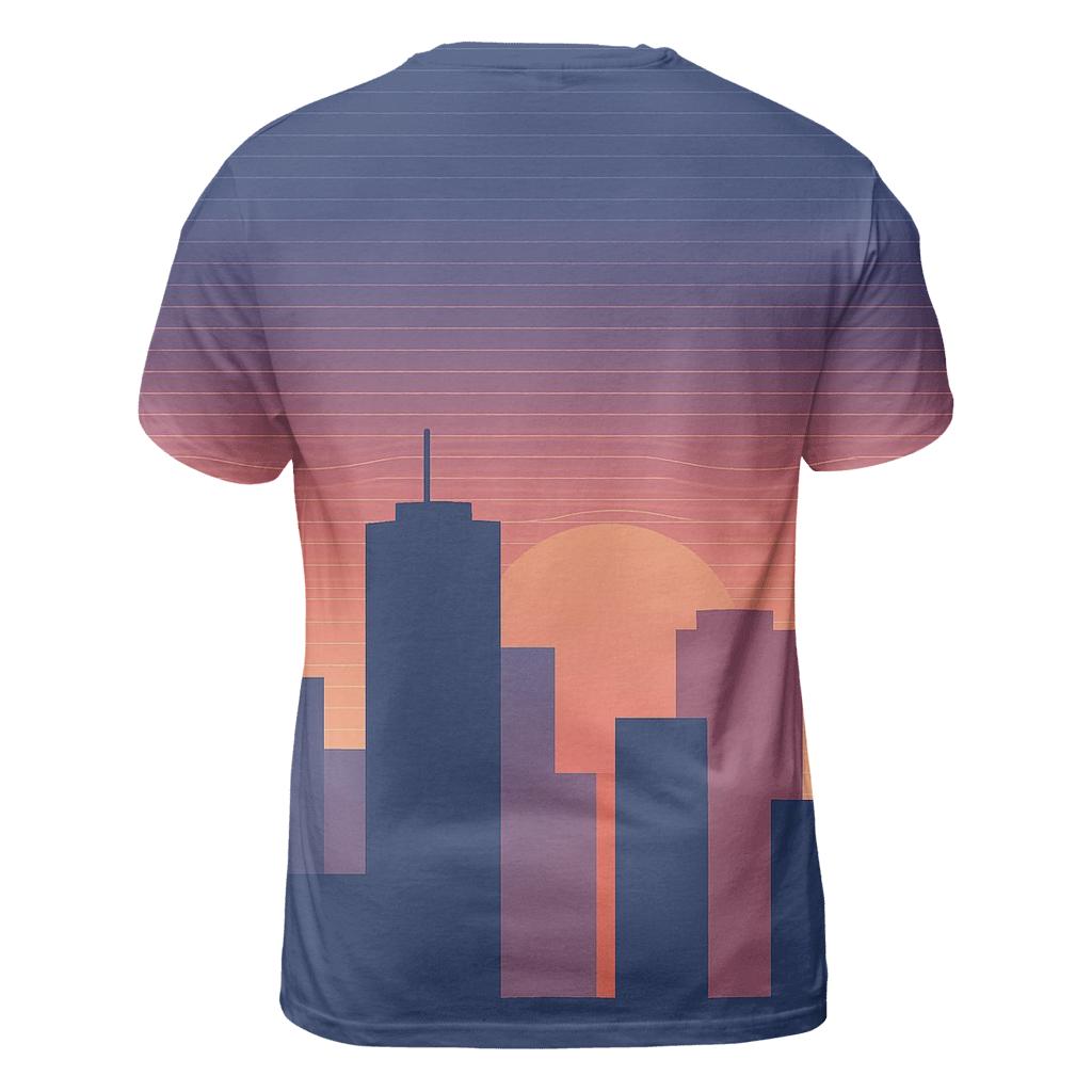 Retro City Skyline Groove designer pattern shirts