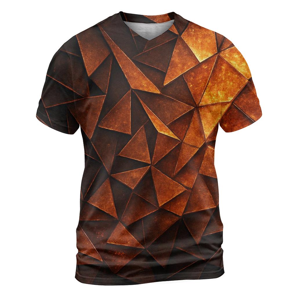 Bronze Ember Facets vibrant all-over design tees