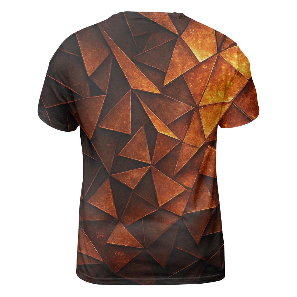 Bronze Ember Facets vibrant all-over design tees
