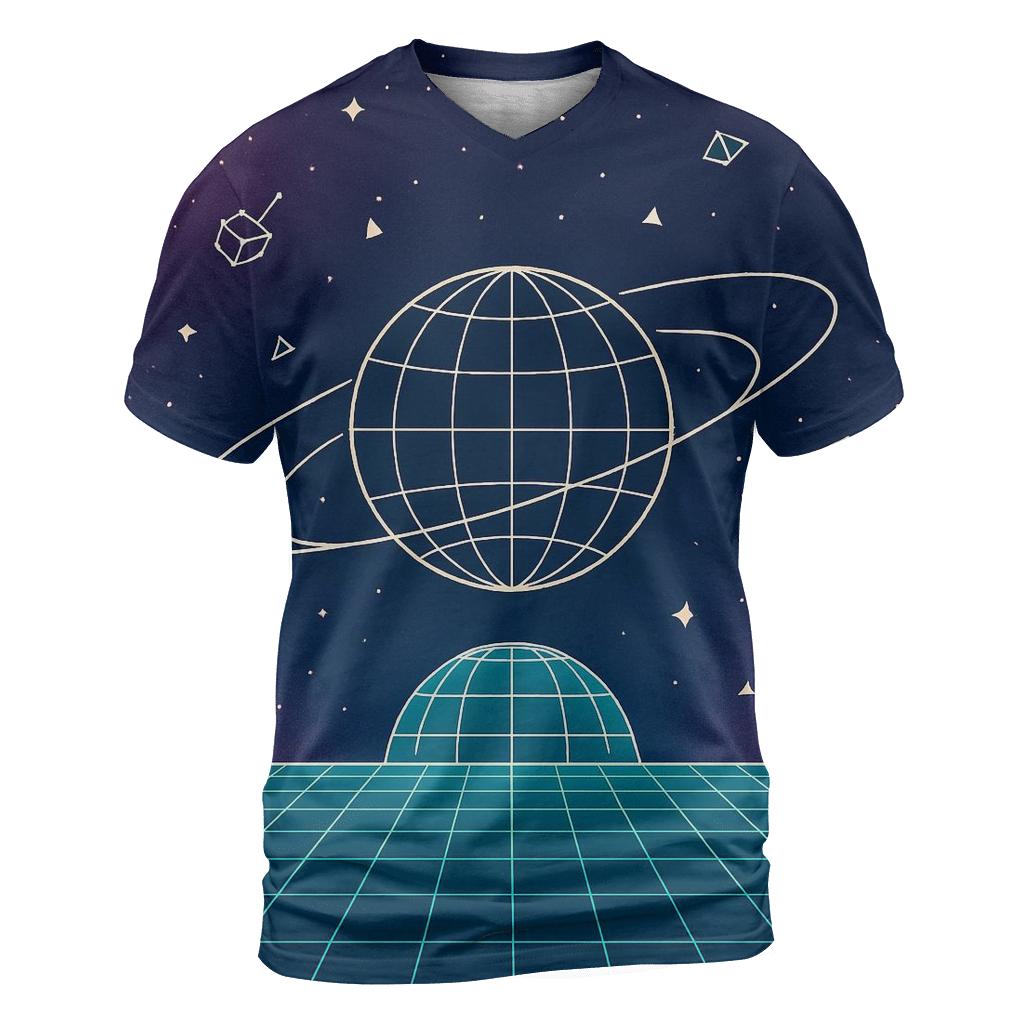 Retro Space Grid Orbit designer pattern shirts