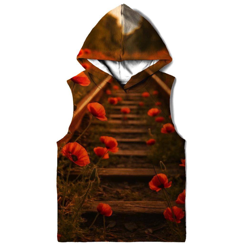 Wild Poppies Along Forgotten Railway lightweight hoodies
