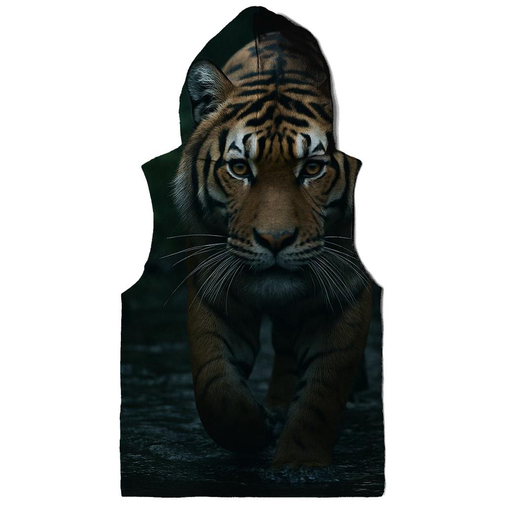 Tiger At The Forest Stream zip-up hoodies