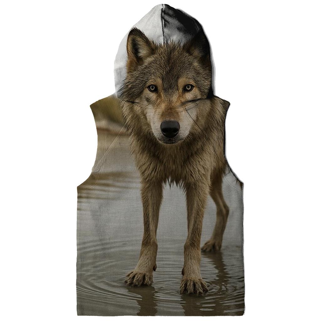 Coastal Dune Wolf At Low Tide pullover hoodies