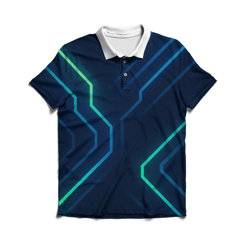Midnight Circuit Glow designer slim fit polos