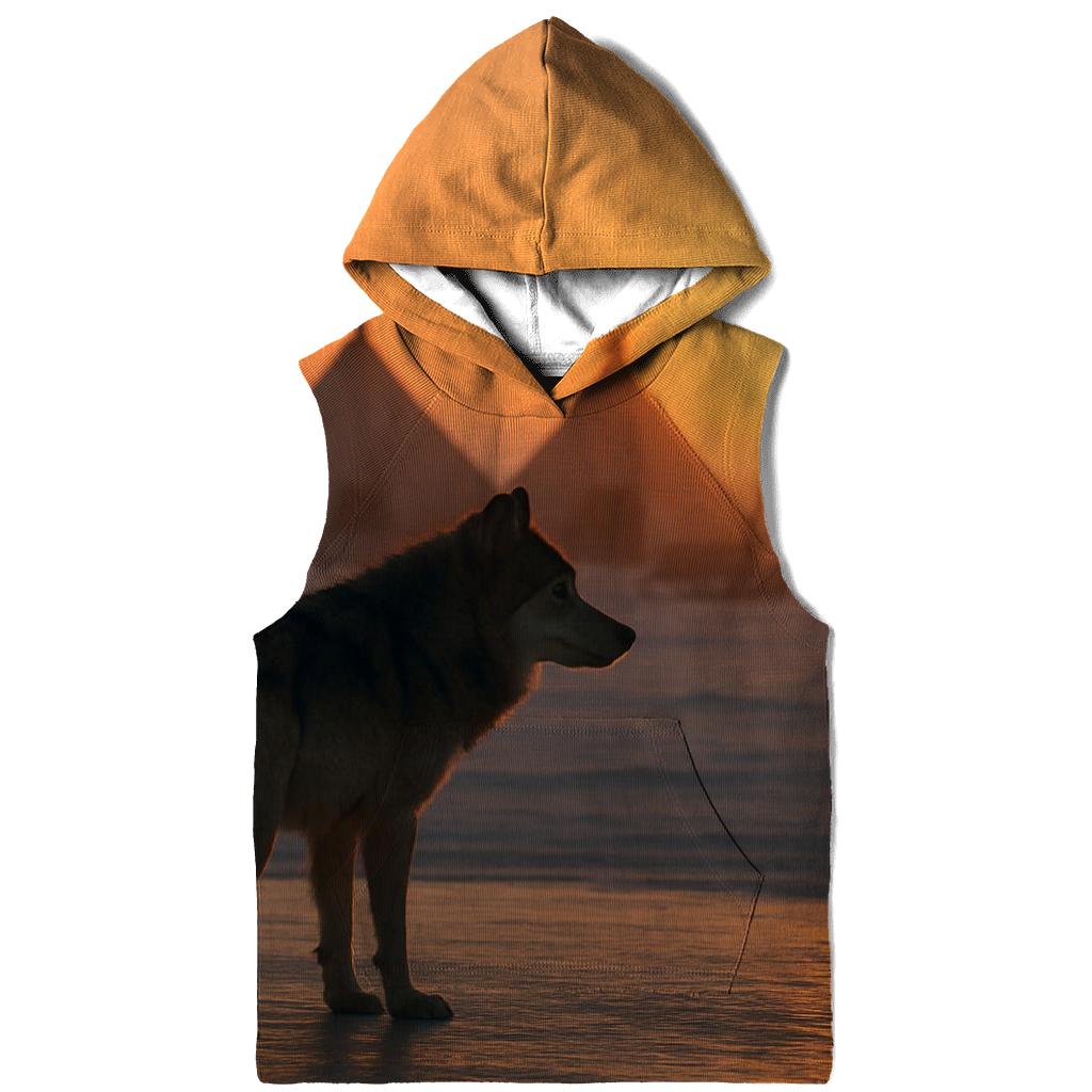 Traditional Reindeer Herding Camp Wolf zip-up hoodies