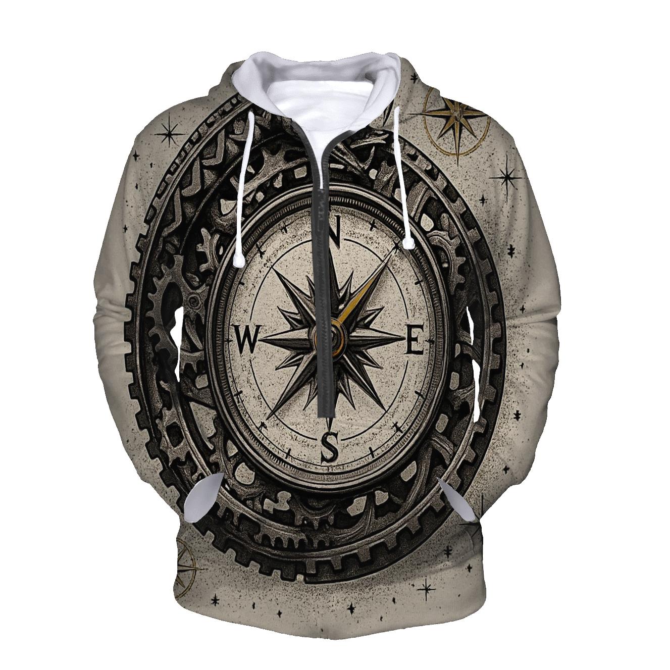 Clockwork Ouroboros Compass embroidered hoodies