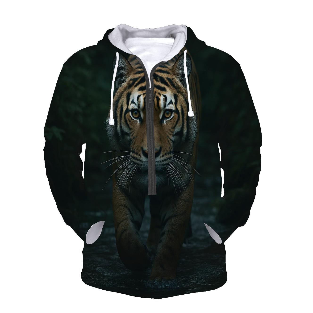 Tiger At The Forest Stream premium hoodies
