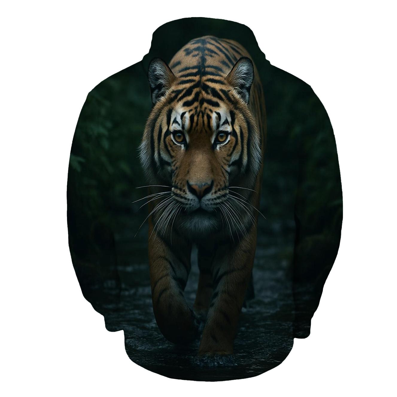 Tiger At The Forest Stream premium hoodies