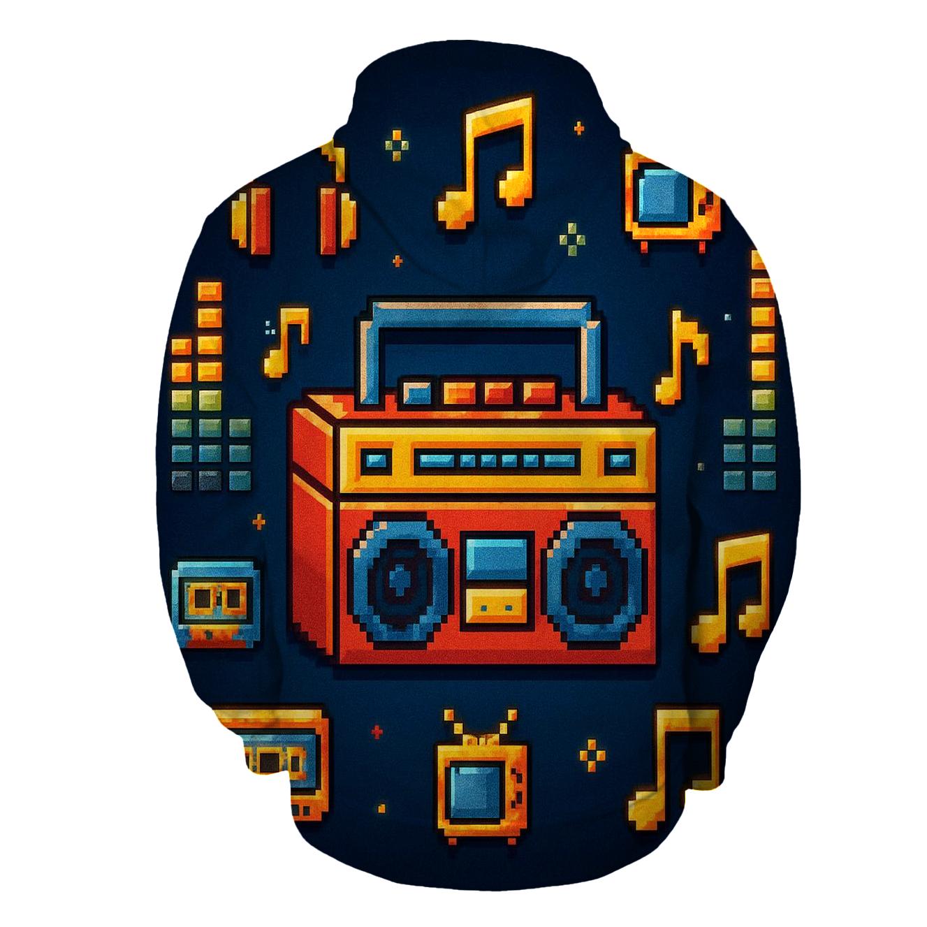 Pixel Boombox Arcade embroidered hoodies