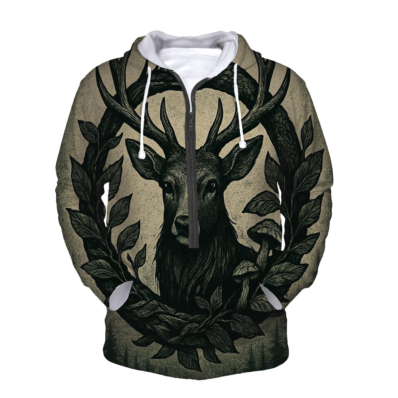 Forest Spirit Ouroboros Stag heavyweight hoodies