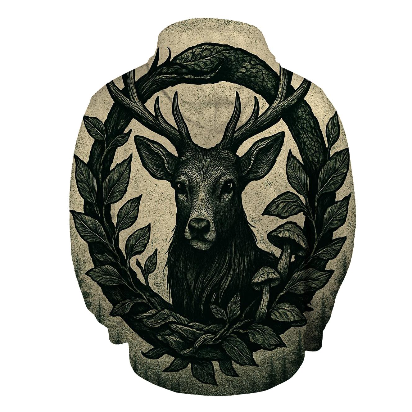 Forest Spirit Ouroboros Stag heavyweight hoodies