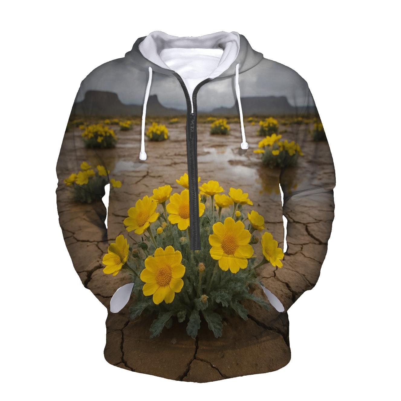 Desert Marigolds After Rare Rain pullover hoodies