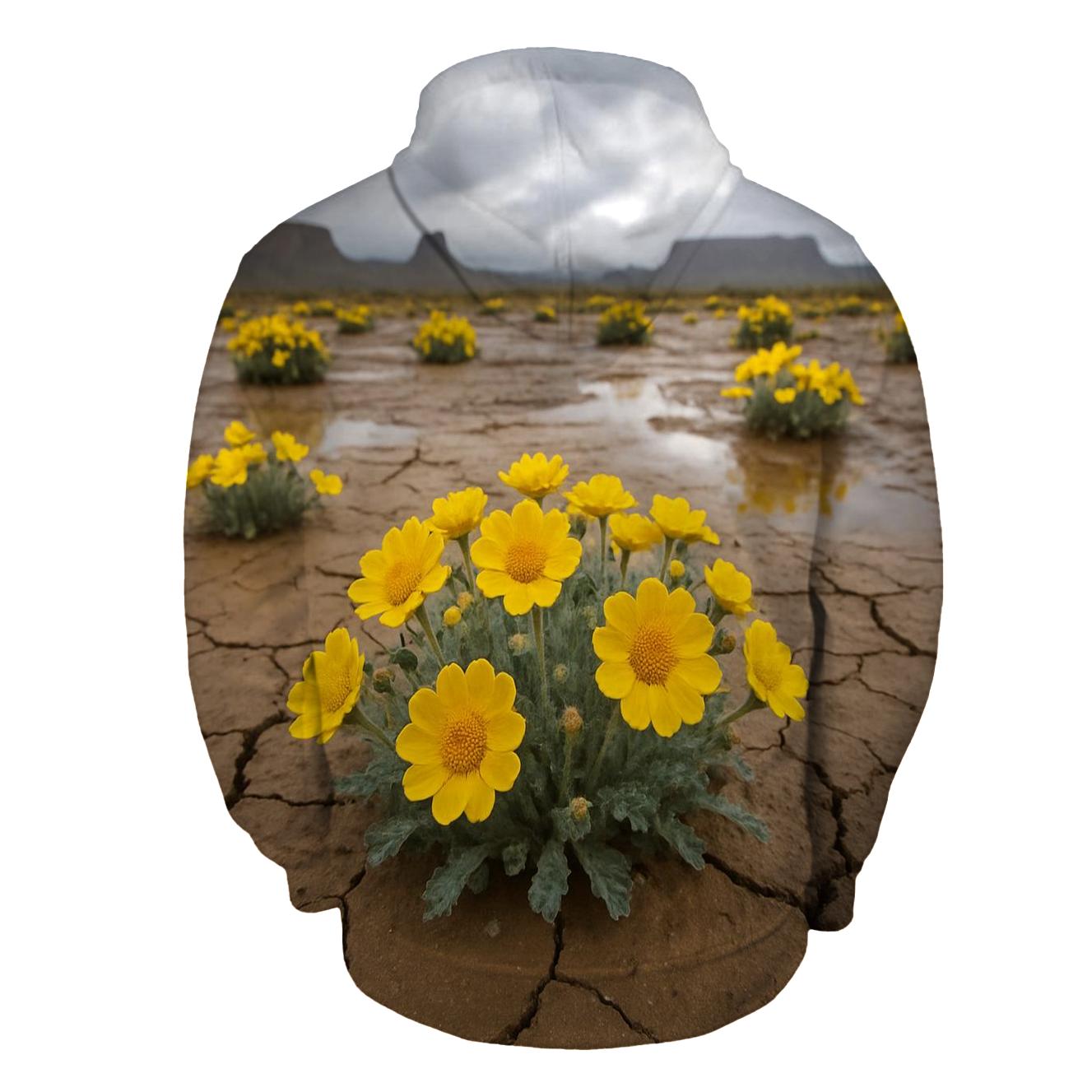 Desert Marigolds After Rare Rain pullover hoodies